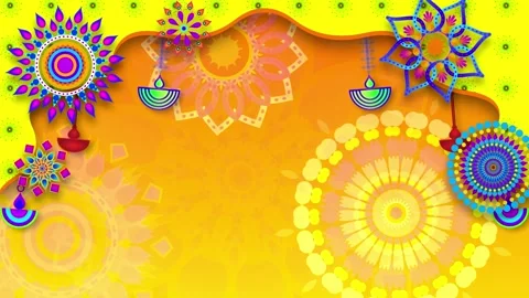 Traditional design animation clip with different circle patterns and yellow.. Stock Footage 289010255