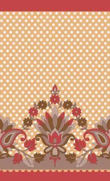 Traditional design pattern with polka dot background Stock Illustration