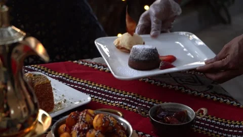 Traditional Dessert Display Stock Footage 319949679