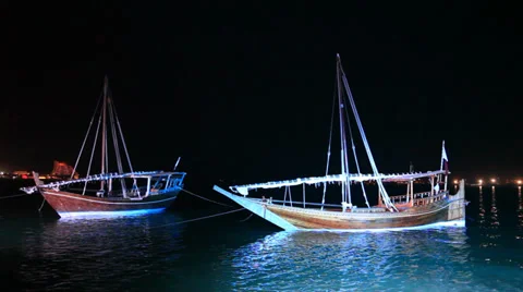 Traditional dhows in Doha. Qatar Vidéo 33855348