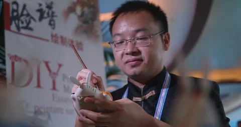 Traditional drawing process Beijing Video stock 97422069