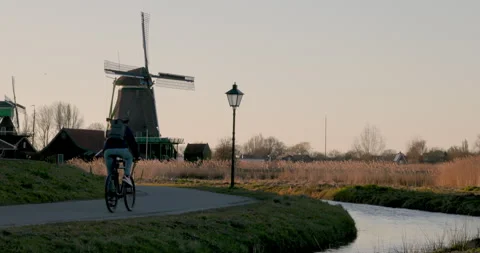 Traditional Dutch windmills Stock Footage 304470106