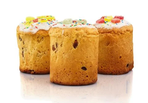 Traditional Easter Bread Isolated on White Background Stock Photos