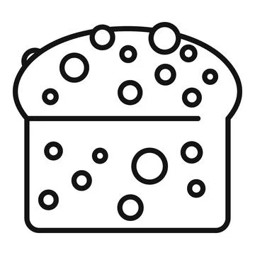 Traditional easter bread with round glazing baking icon Stock Illustration
