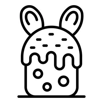 Traditional easter cake with bunny ears and icing dripping, festive dessert f Stock Illustration