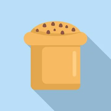 Traditional easter cake with chocolate chips standing on blue background Stock Illustration