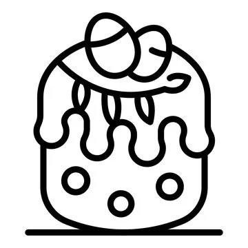 Traditional easter cake with dripping icing and decorated eggs Stock Illustration