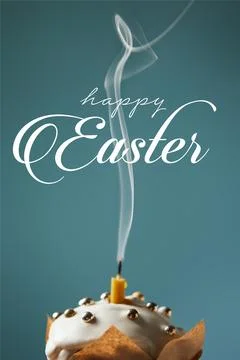 Traditional easter cake fireless candle Stock Photos