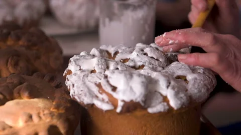 Traditional Easter Cake Stock Footage 107075603
