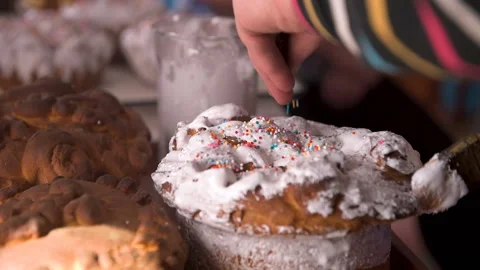 Traditional Easter Cake Stock Footage 107075651