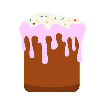 Traditional Easter cake with glace icing icon Stock Illustration