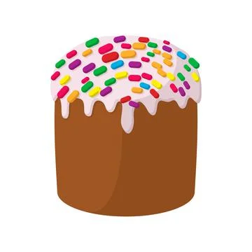 Traditional Easter cake with glace icing icon Stock Illustration