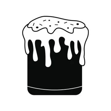 Traditional Easter cake with glace icing icon Stock Illustration