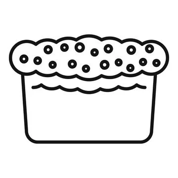 Traditional easter cake with glaze and sprinkles baking icon Stock Illustration