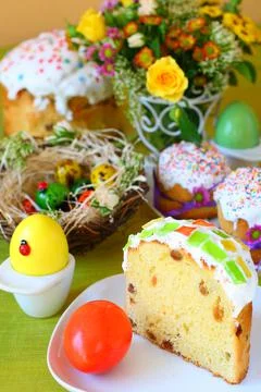 Traditional Easter Cake for holiday Stock Photos