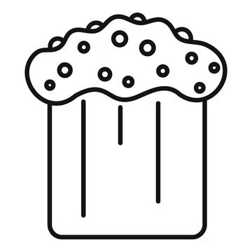 Traditional easter cake with icing and sprinkles baking icon Stock Illustration