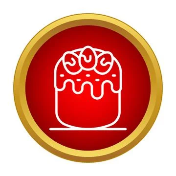 Traditional easter cake icon with glazing and eggs Illustrazione stock