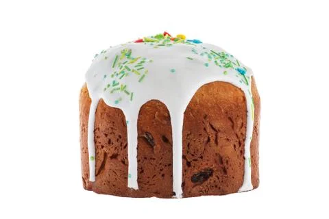 Traditional easter cake, isolated on white background 库存照片