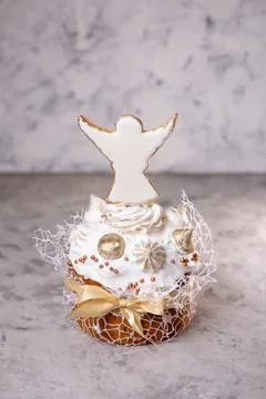 A traditional Easter cake with a place to copy the text. Traditional Easter C Stock Photos