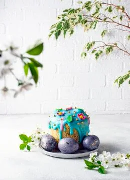 Traditional Easter cake with topping Foto stock