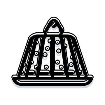 Traditional easter cottage cheese dessert food icon Stock Illustration