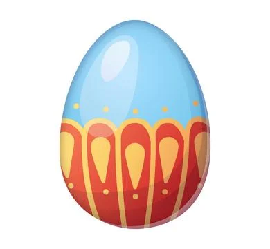Traditional Easter egg with folk pattern red blue vector Stockillustratie