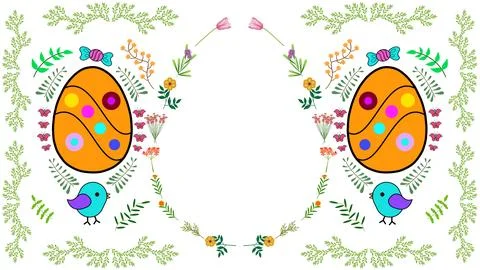 Traditional easter illustration on white background Stock Illustration