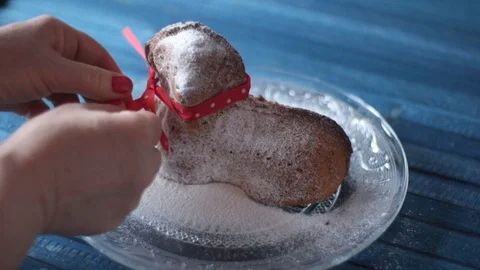 Traditional Easter Lamb of God Stock Footage 87835532