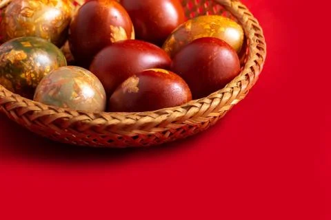 Traditional easter painted eggs Stock Photos