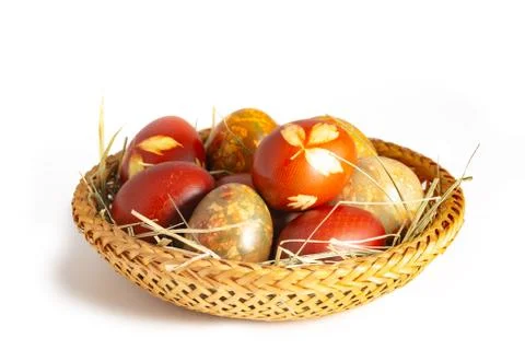 Traditional easter painted eggs Stock Photos