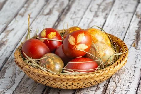Traditional easter painted eggs Stock Photos
