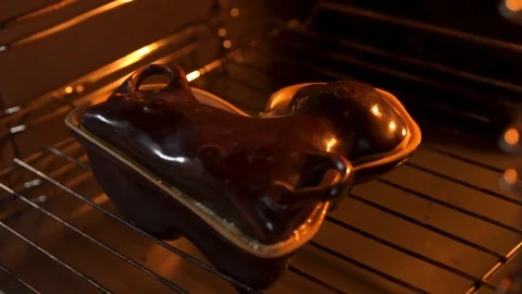 Traditional Easter Pastry Baking in the Oven Stock Footage 87836354
