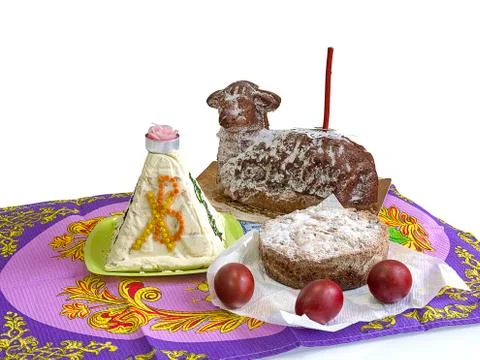 Traditional Easter table Stock Photos