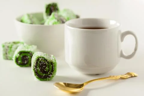 Traditional eastern desserts on the table Stock Photos