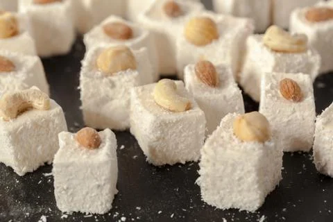 Traditional eastern desserts on the table Stock Photos