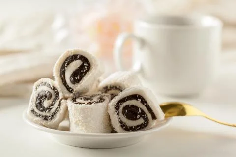 Traditional eastern desserts on the table Stock Photos