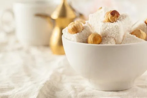 Traditional eastern desserts on the table Stock Photos
