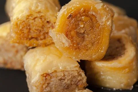 Traditional eastern desserts on the table Stock Photos
