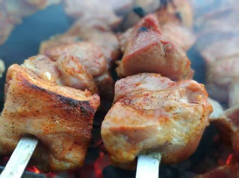 Traditional eastern dish shashli Stock Photos