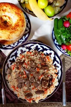 Traditional eastern dishes Stock Photos