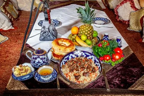 Traditional eastern dishes Stock Photos