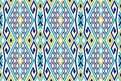 Traditional ethnic geometric patterns design for background carpet wallpaper Stock Illustration