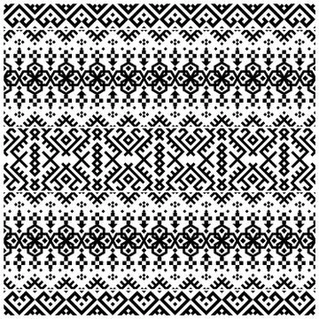 Traditional Ethnic Pattern design vector in black white color Stock Illustration