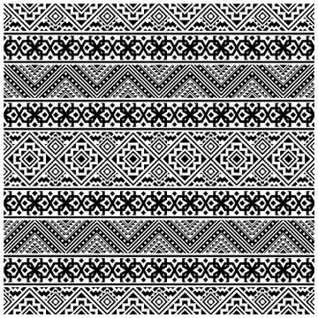 Traditional Ethnic Pattern design vector in black white color Illustrazione stock