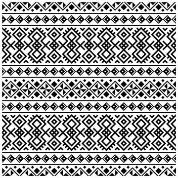 Traditional Ethnic Pattern design vector in black white color Illustrazione stock