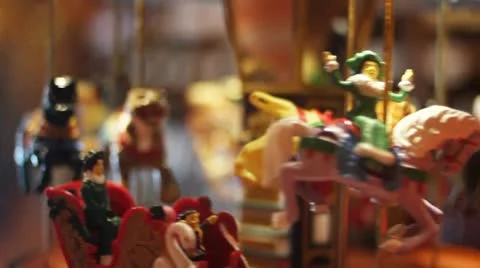 Traditional fairground carousel Stock Footage 12756125