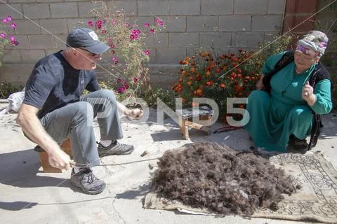 Traditional felt making Stock Photos