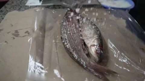 Traditional Fermented Fish Processing &amp; Final Packaging  Authentic Seafood P Stock Footage 336183543