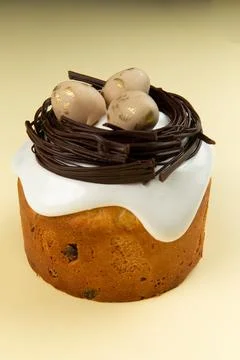 Traditional festive bread Easter cake. Stock Photos