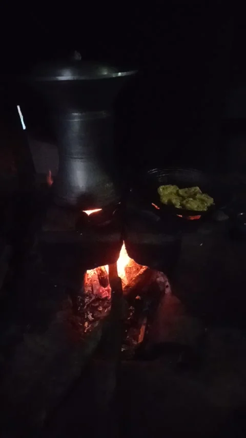 Traditional fire stove Stock Footage 204707581